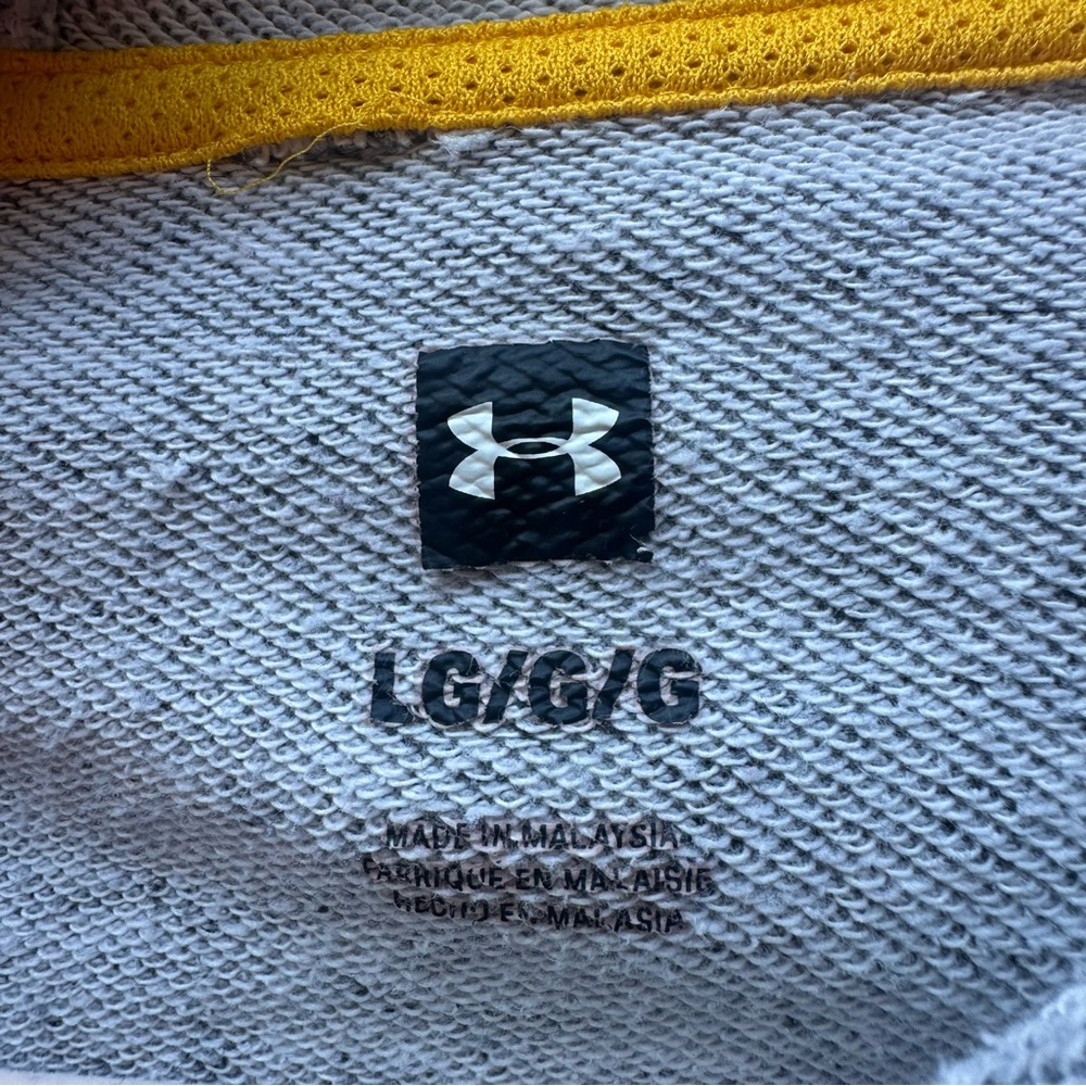 Under Armour Project Rock Short Sleeve Hoodie Gray Brahma Bull Logo Mens L Large - Picture 3 of 9